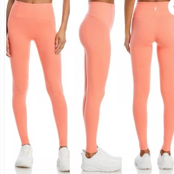 NWT! Free People Movement Never Better 7/8 Length Leggings in Melon Taffy Coral - Picture 1 of 14